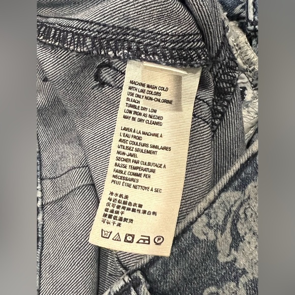 We The Free People Jeans Womens Denim Blue Flare Bell Bottom Floral Festival 25 - Picture 10 of 11